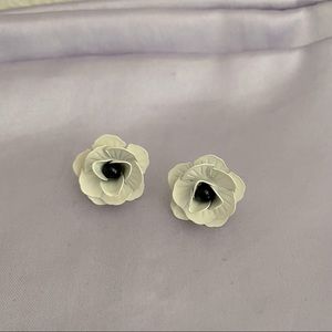 White Flower Earrings